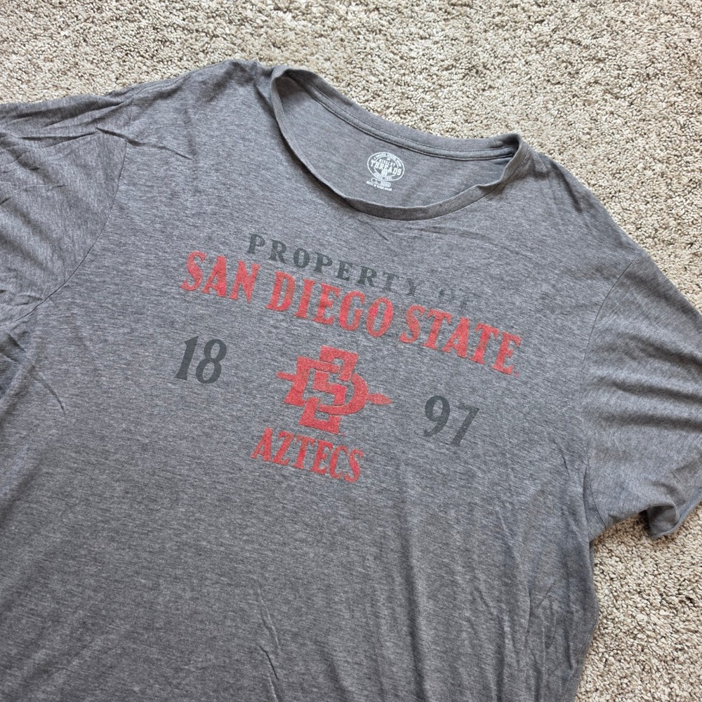 San Diego State Aztecs Men Large Gray Cotton Blend Football Tee Rivalry Threads